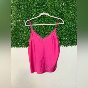 Victoria Secret Pink Lace Trim Camisole Top Size Large